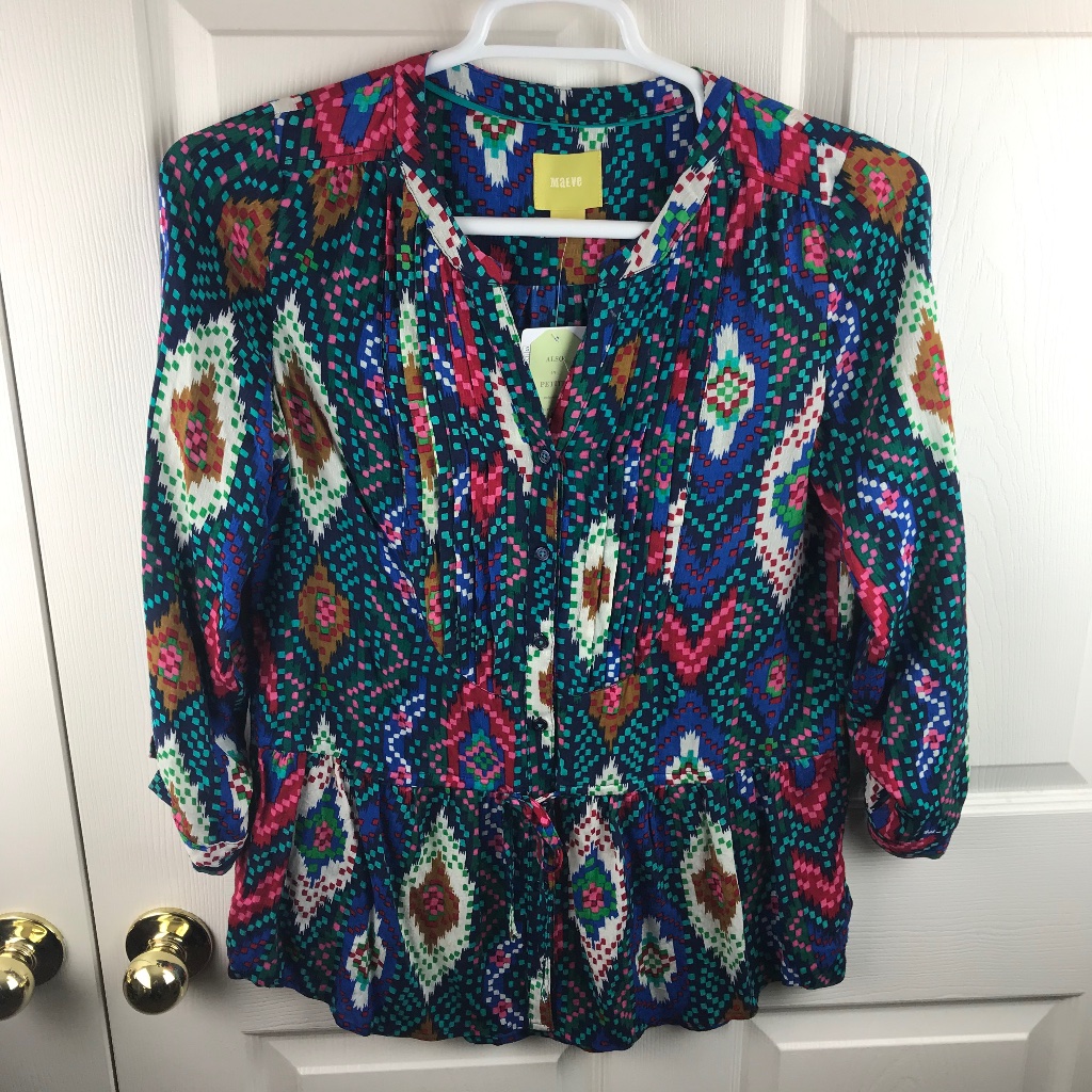 Maeve Anthropologie Topoxte Dropwaist Blouse Sz 4